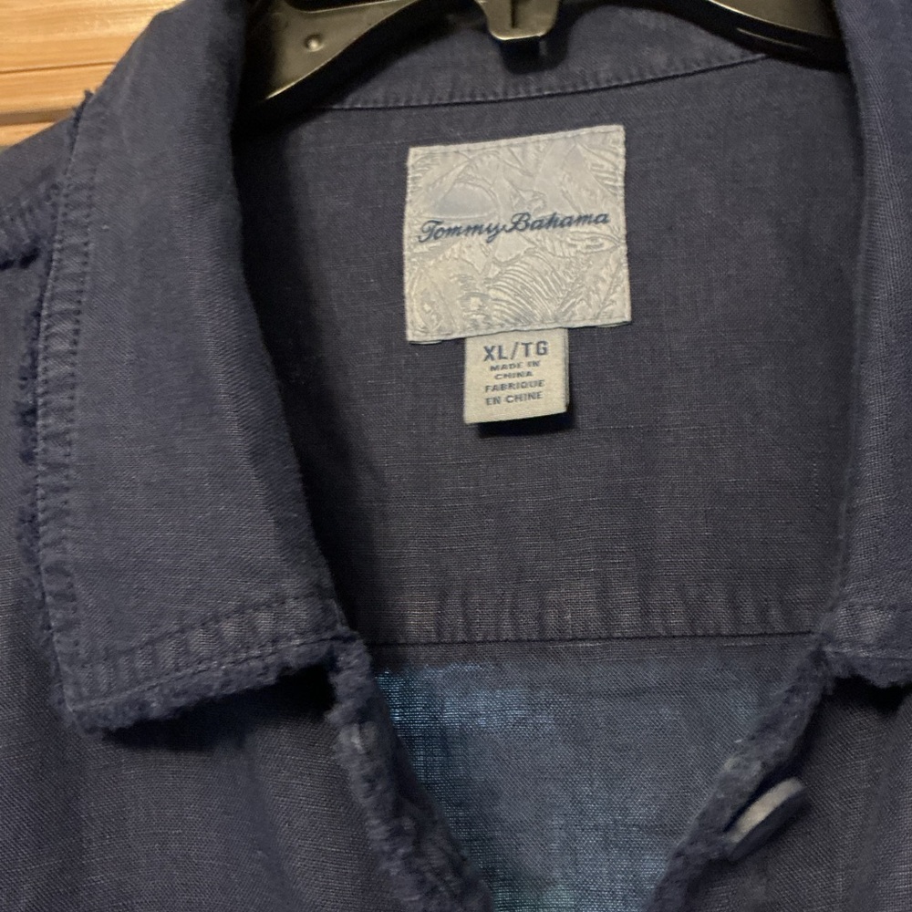 Tommy Bahama Navy Raw Hem Linen Jacket XL - Picture 6 of 6